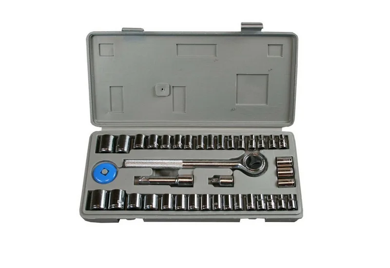 Steckschlüssel Steckschlüssel Satz 40 tlg Knarrenkasten Nusskasten (40 St), Ratschenkasten, Werkzeug by Benson – product image