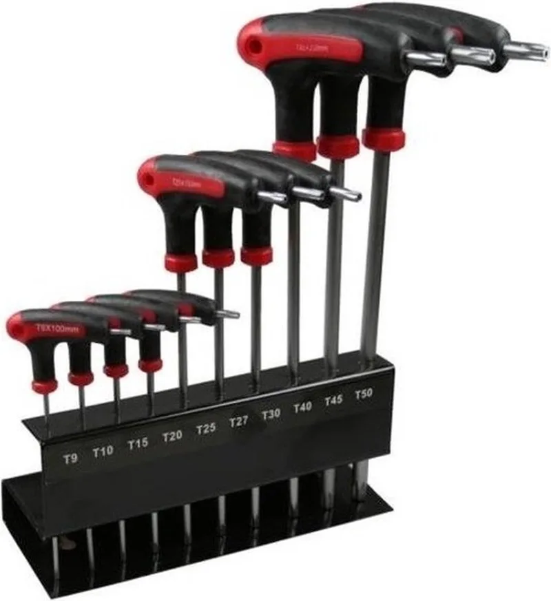 Torx schroevendraaiers set / schroevendraaierset in wandhouder - 10-delig von Benson, Mehrfarbig – Produktbild