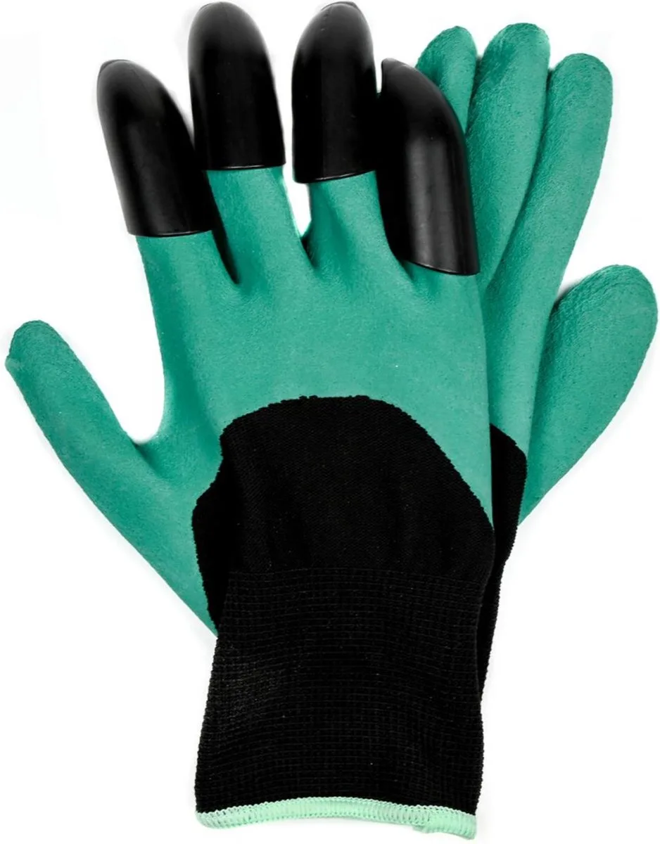 Tuinhandschoenen met klauw - Graven en wieden - Groen/Zwart - One-size - Set van 2 fra Benson, Groen met zwart – produktbillede