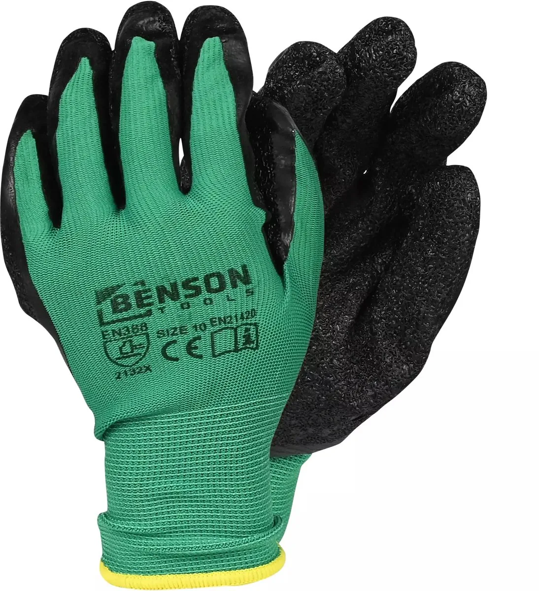 tuinhandschoenen - werkhandschoenen voor de tuin - L by Benson, Black, Green, 10 – product image