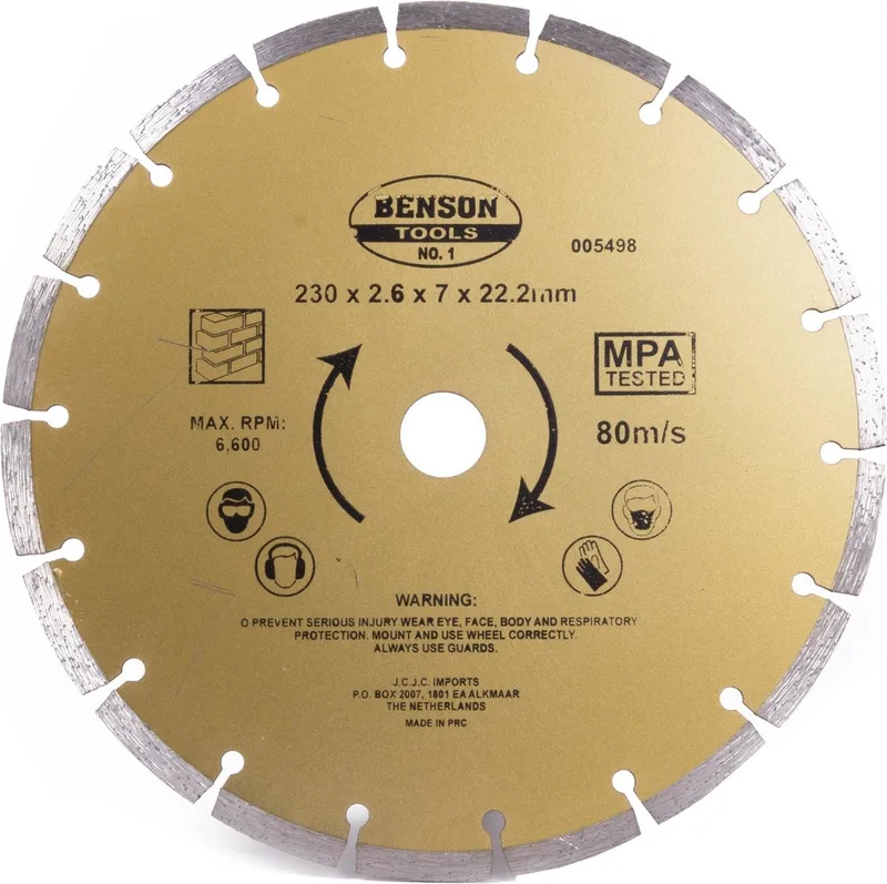 Universele diamantschijf - getand - 230 mm - lange levensduur - 6600 t/min by Benson – product image