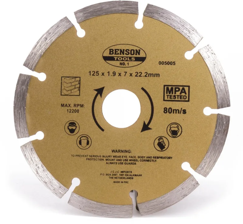 Universele diamantschijf - getand - Ø 125 mm - voor beton en steen de Benson – image du produit