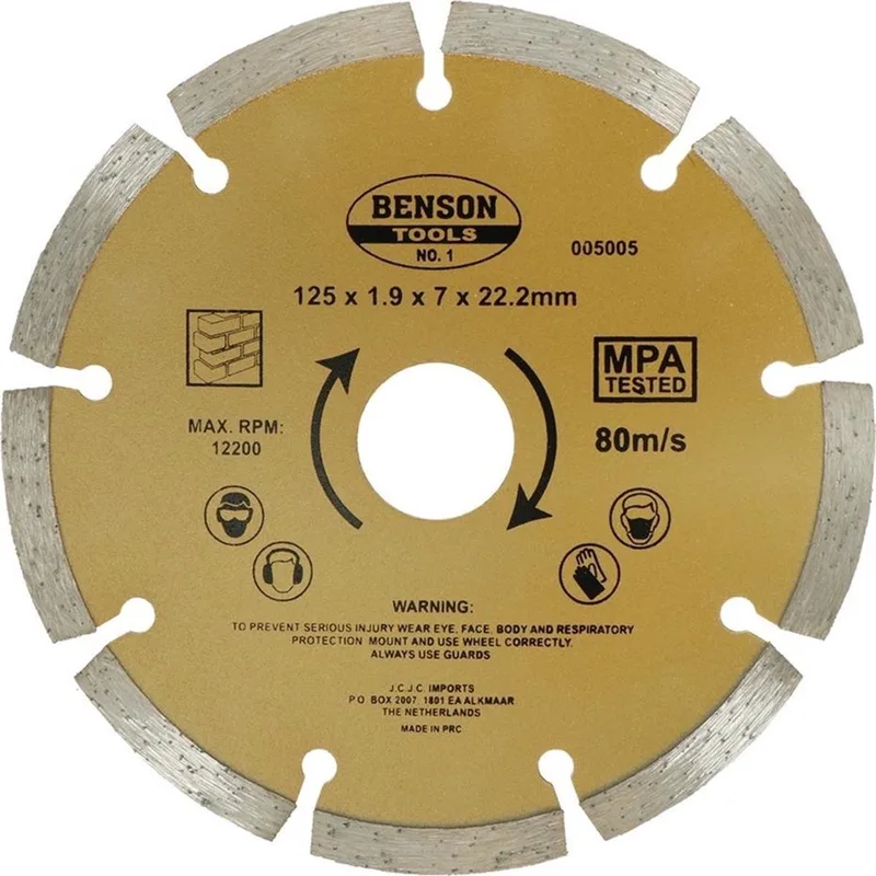 Universele diamantschijf - getand - Ø 125 mm - voor beton en steen de Benson – image du produit