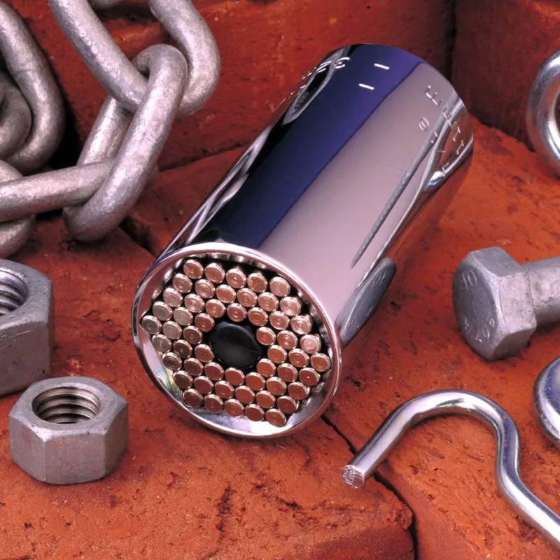 Universele Dopsleutel - Doppenset - 9mm t/m 27mm - Gator grip - incl. Verloopstuk voor Boormachine by Benson, Silver – product image