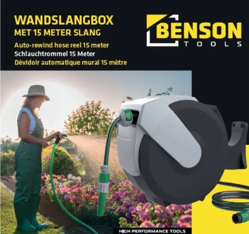 Wandslangenbox 15 meter by Benson, Black – product image