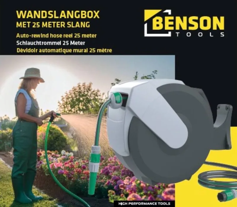 Wandslangenbox 25 meter by Benson, Grey – product image