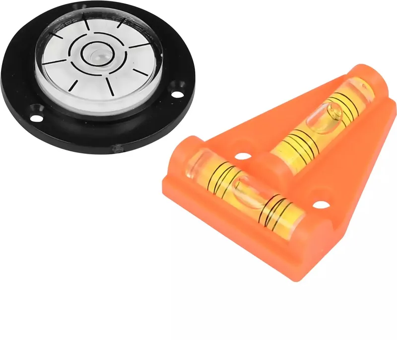 Waterpas Set - Hoek- en Rondmodel - Kunststof - Compact Formaat - 2-delig by Benson, Orange – product image