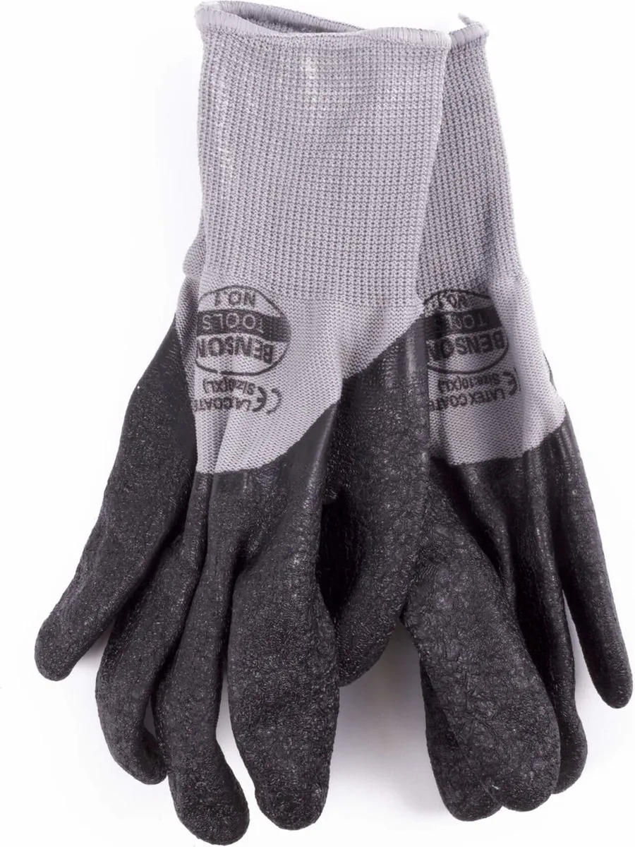 Werkhandschoen - PU Flex - Rib - Vinger- en knokkelbescherming - Grijs - 2 stuks de Benson, Gris, L – image du produit