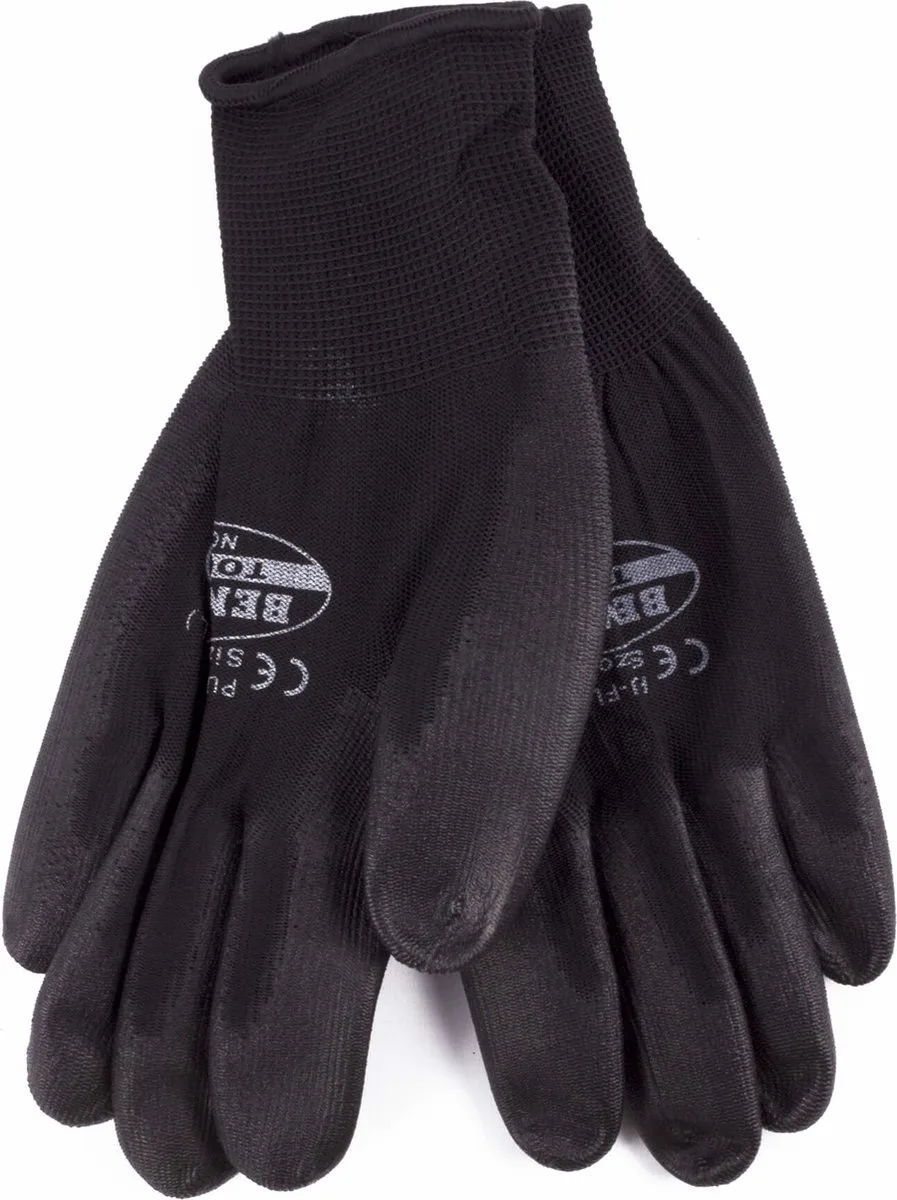 Werkhandschoenen - Flexibele grip en comfort - Zwart by Benson, Black, XL – product image