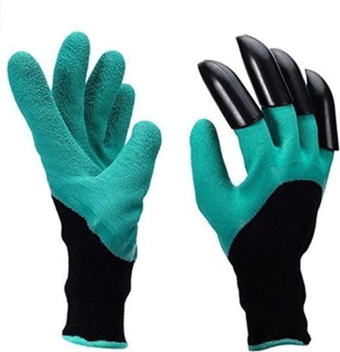 Werkhandschoenen - tuinhandschoenen - met graafklauw voor graven en planten - one size de Benson, Vert – image du produit