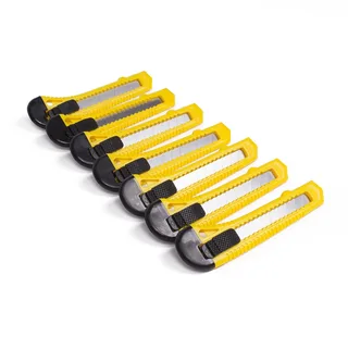 werkmes - Afbreekmes - Snijmes - 18 mm - 7 stuks från Benson, Gul – produktbild 1 av 2