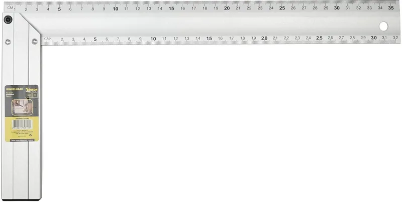 Winkelhaak - 35 cm liniaal - 90 graden hoek - Aluminium by Benson, Grey – product image