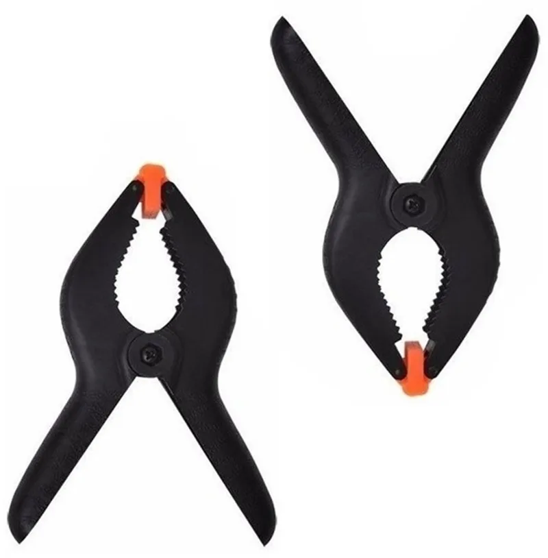 Zeilklemmen - 4x stuks - 11 cm - lijmklemmen - marktklemmen - veerklem de Benson, Noir – image du produit