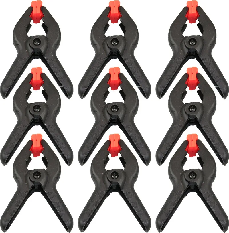 Zeilklemmen/veerklemmen - 10x - kunststof - 10 cm - lijmklemmen met gekartelde kaken de Benson, Noir – image du produit
