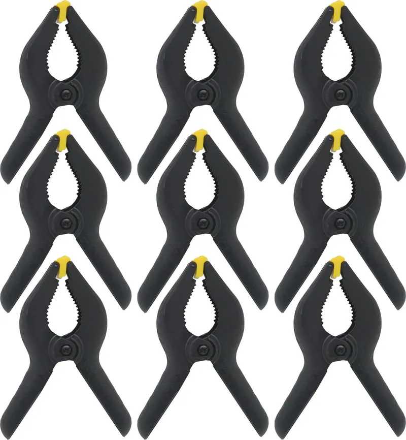 Zeilklemmen/veerklemmen - 10x - kunststof - 15 cm - lijmklemmen met gekartelde kaken von Benson, Schwarz – Produktbild