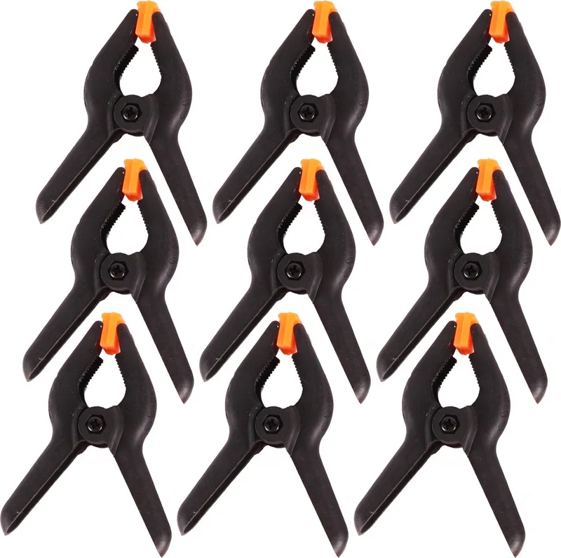 Zeilklemmen/veerklemmen - 10x - kunststof - 9 cm - lijmklemmen met gekartelde kaken fra Benson, Sort – produktbillede
