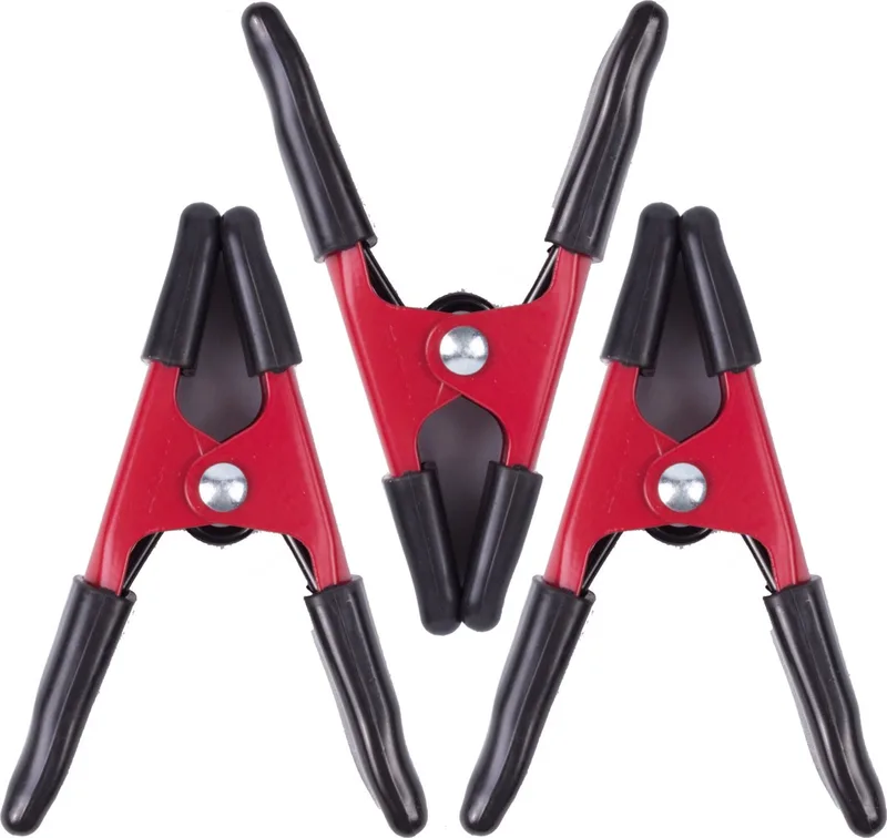 Zeilklemmen/veerklemmen - 3x - staal - 10 cm - lijmklemmen de Benson, Rouge – image du produit