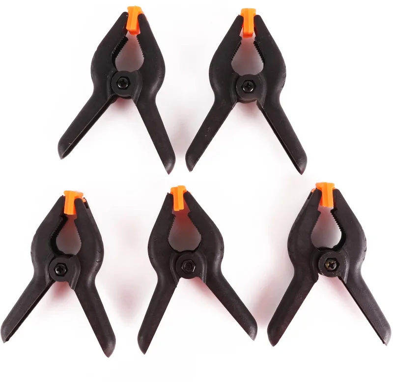 Zeilklemmen/veerklemmen - 5x - kunststof - 9 cm - lijmklemmen met gekartelde kaken van Benson, Zwart – productafbeelding