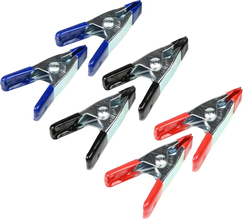 Zeilklemmen/veerklemmen - 6x - staal - 5 cm - mini lijmklemmen van Benson, Meerkleurig – productafbeelding