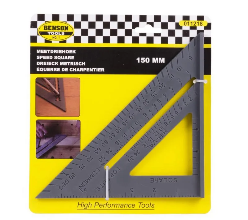 Zimmermannswinkel Anschlagswinkeldreieck 150mm Zimmermannswinkel Winkelmesser, (1-St), 150 mm, metrische & imperiale Skala van Benson – productafbeelding 3 van 3
