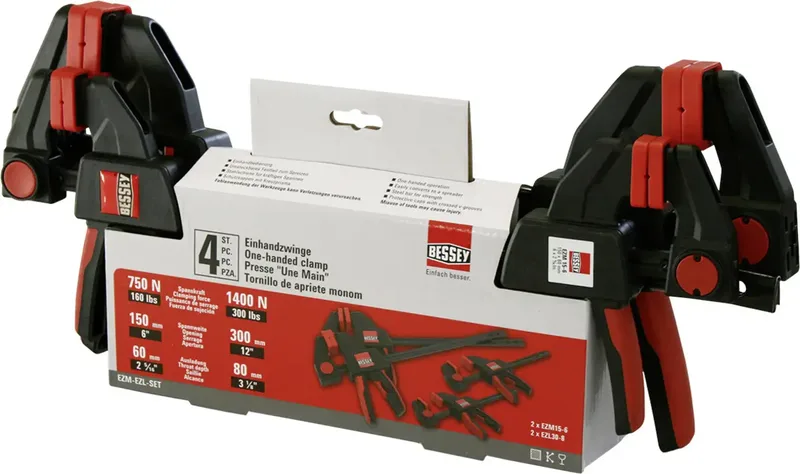 EZM-EZL-Set Einhandzwinge Spann-Weite (max.):300 mm Ausladungs-Maße:80 mm van Bessey – productafbeelding