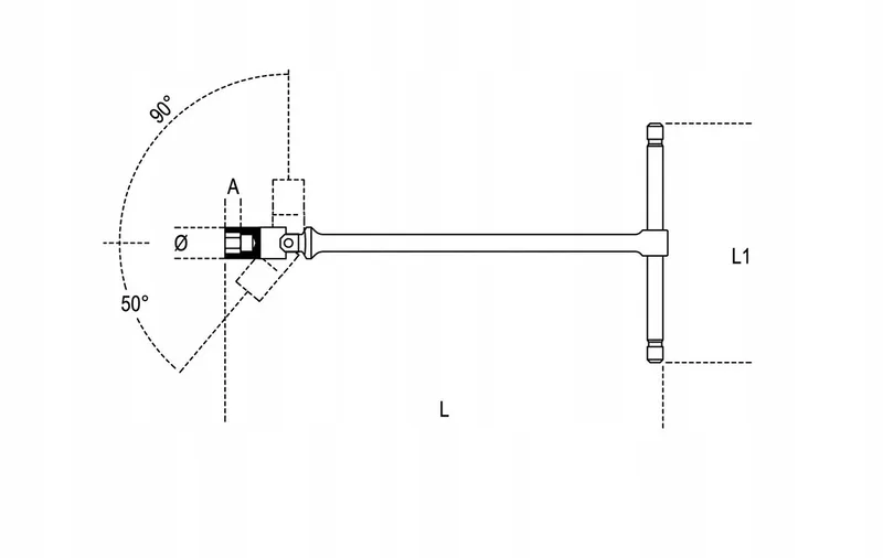 Beta 1/2" Dopsleutel met Cardangewricht, 432mm van Beta – productafbeelding