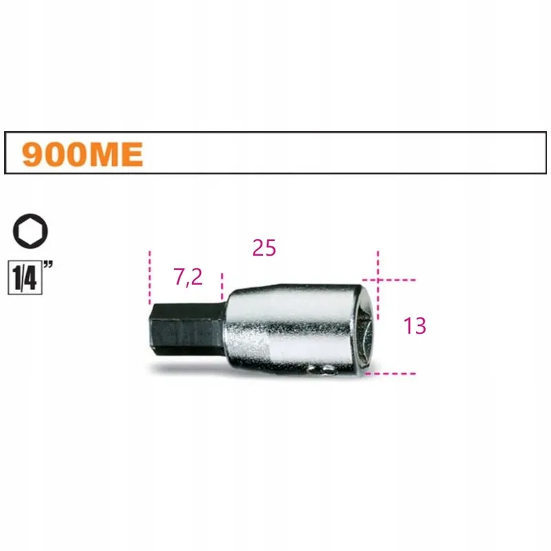 BETA 1/4" Dsleutelopslag met 7mm Zeskant Bit van Beta – productafbeelding