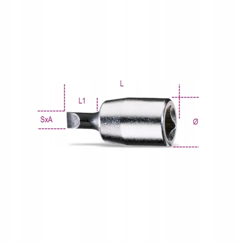 Beta 1/4" Dsleutelopslag met platte schroefbit 1,2x6,5mm by Beta – product image