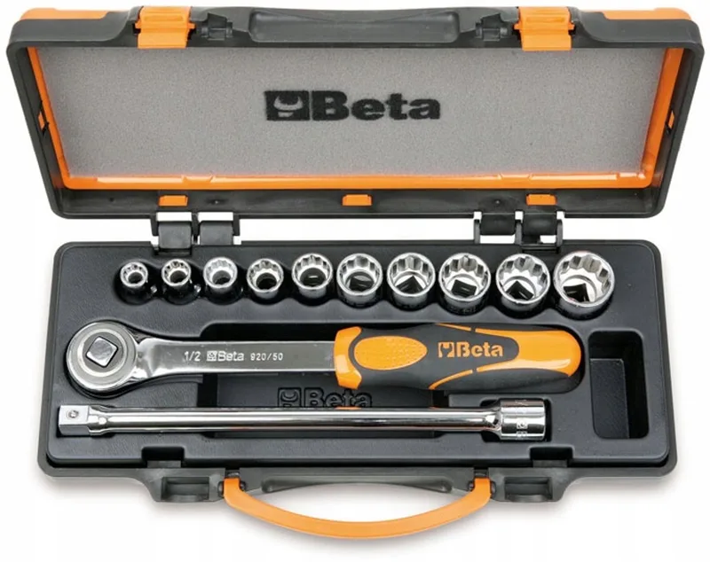 Beta 12-delige DOPPENSET 1/2" met toebehoren in metalen koffer by Beta – product image