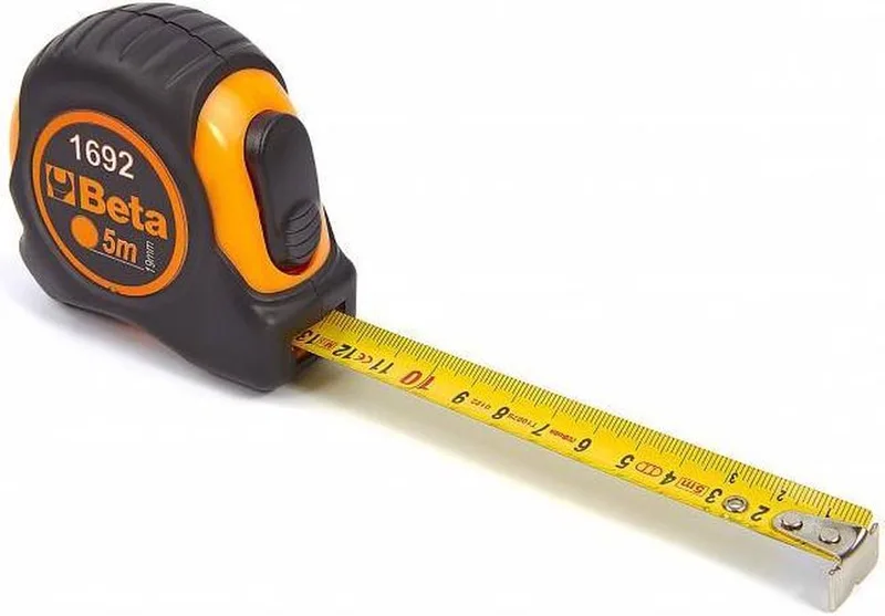 Beta 1692 Serie - Rolmaat - 5m - ABS-Behuizing - Staal Meetlint van Beta, Zwart, Rood – productafbeelding