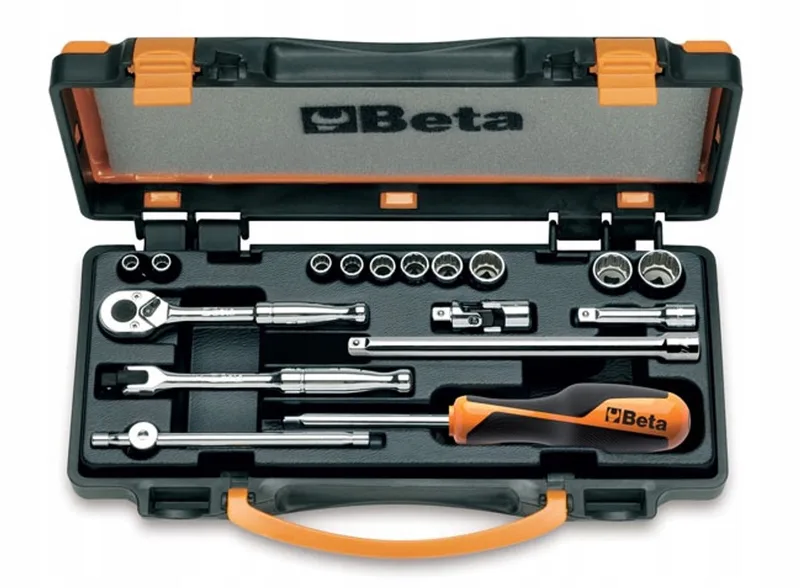 Beta 17-delige Dopsleutelset Inch met Accessoires in Metalen Koffer von Beta, Silber – Produktbild