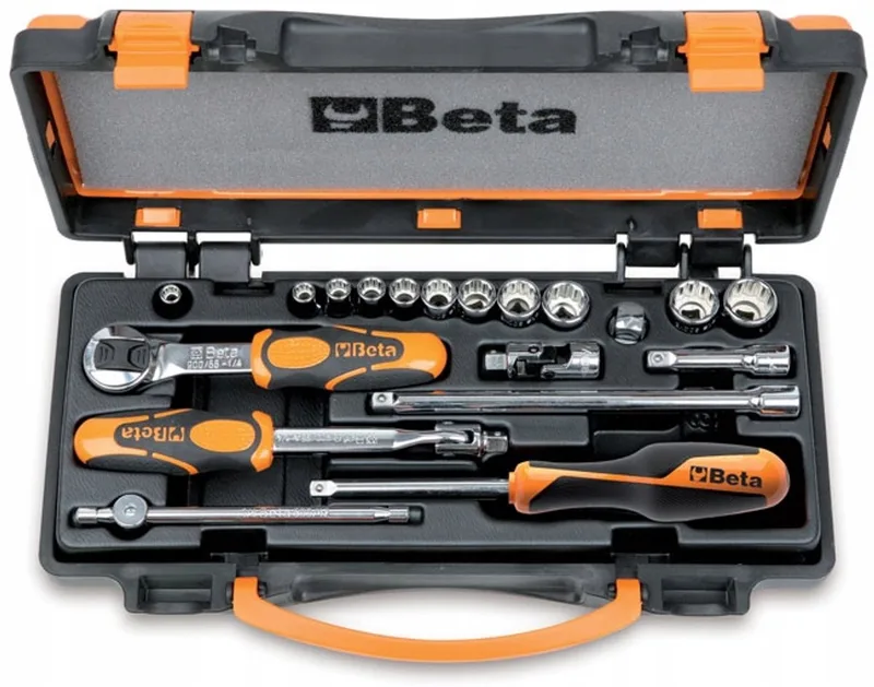 Beta 19-delige 1/4" dopsleutelset 12-kant 5-14mm 900MB/C19 by Beta, Orange – product image