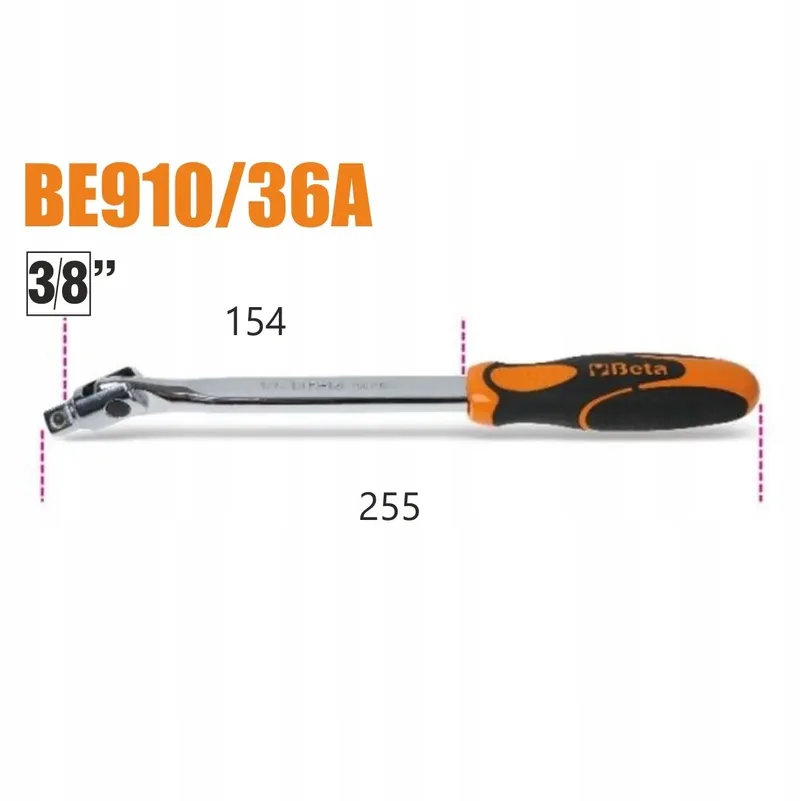 Beta 3/8" ratelsleutel met cardan, 255 mm by Beta – product image
