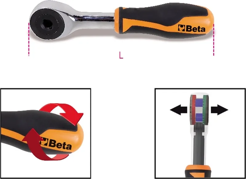Beta 860/58 ratel 1/4 met bithouder en draaibare handgreep von Beta, Schwarz – Produktbild