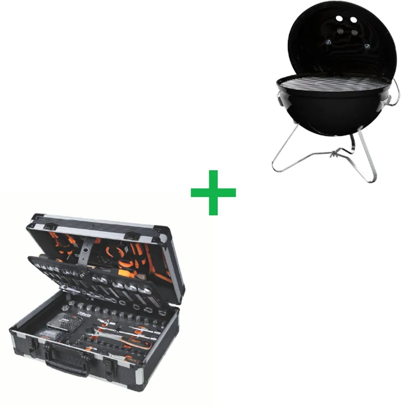 BW 2056T/E-Trolley Gereedschapskoffer met 163-delig assortiment + gratis compacte BBQ de Beta – image du produit