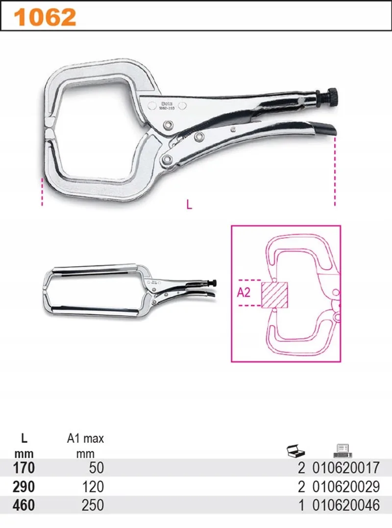 C-klem Zelfklemmende Verstelbare Tang 170mm de Beta – image du produit
