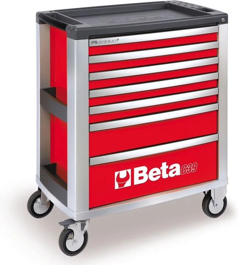 C39/7 Gereedschapswagen met 7 laden - leeg de Beta, Rouge – image du produit