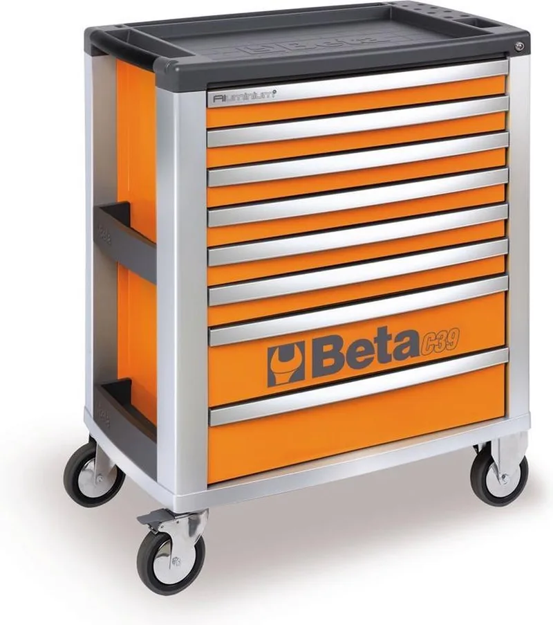 C39/8 Gereedschapswagen met 8 laden - leeg von Beta, Orange – Produktbild