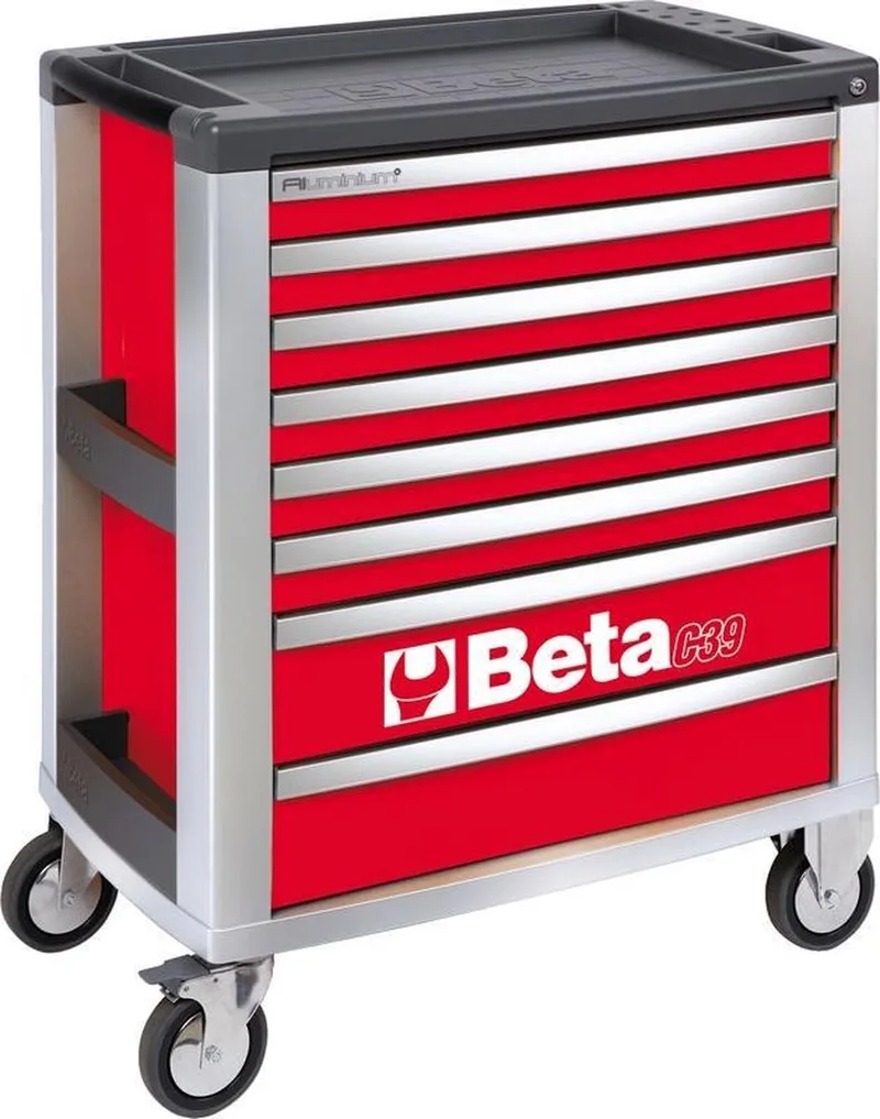 C39 8/R Gereedschapswagen met acht laden leeg by Beta, Red – product image