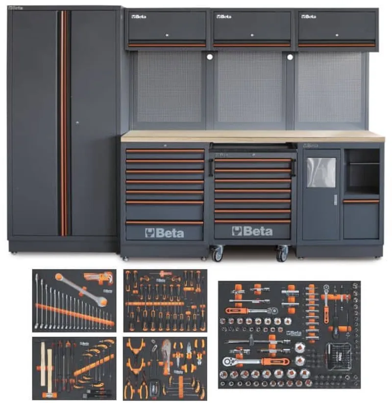 C45PRO 2.0 W Werkplaatsinrichting ACTIE + Gratis 268-delige Gereedschapsset - Dieper Werkblad van 61,5cm von Beta – Produktbild