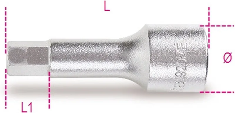 Dop 1/2" 7mm Zesthoekige Dop met Schroefbit by Beta, Silver – product image