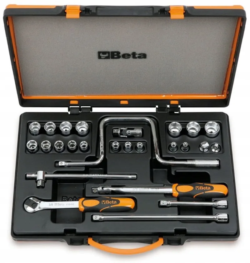 Doppenset 3/8" 26 Delig met Accessoires in Metalen Koffer von Beta – Produktbild