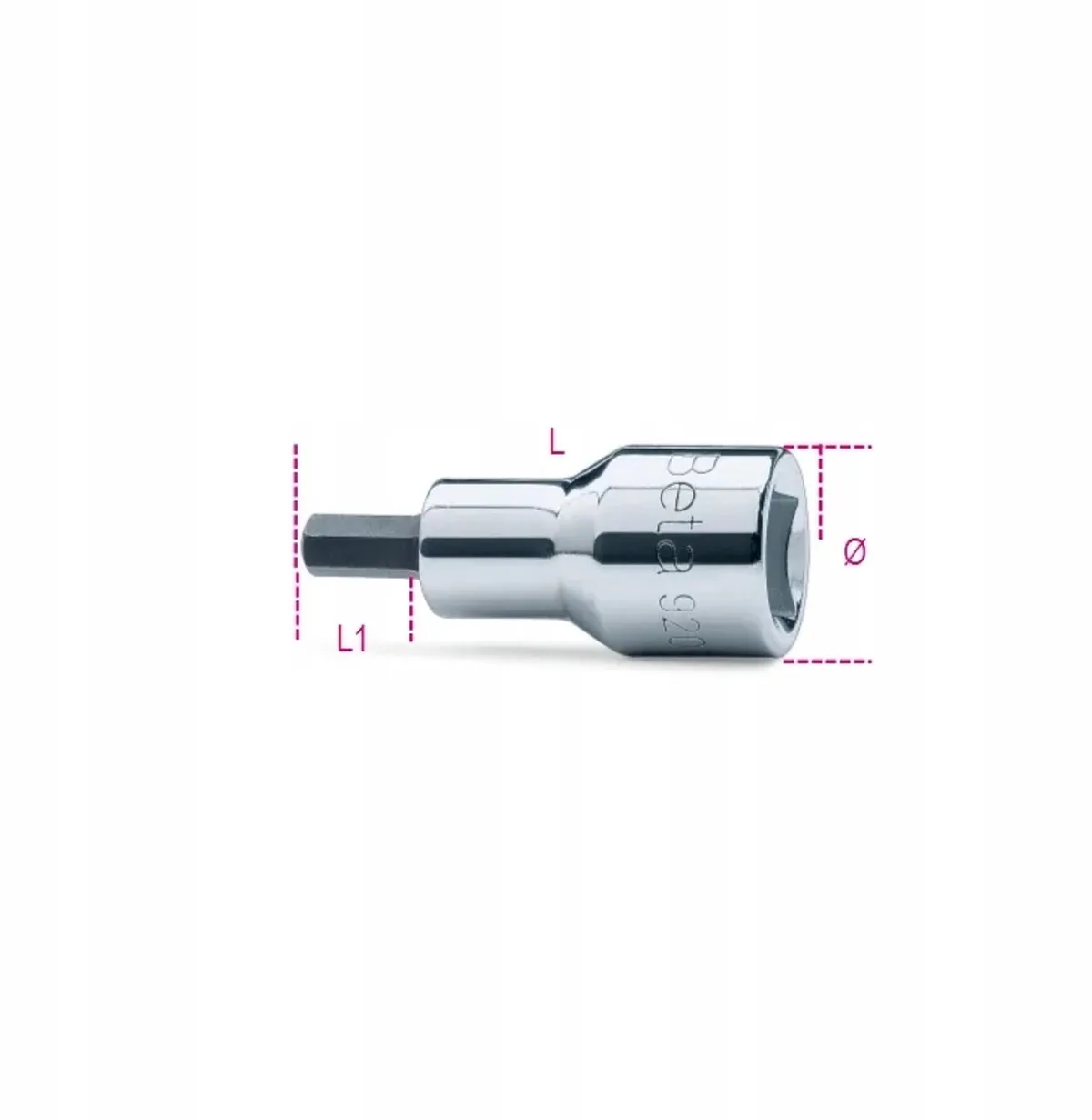 Dopsleutel met zeskant bit, 3/8" aandrijving, 1/2" aansluiting van Beta – productafbeelding