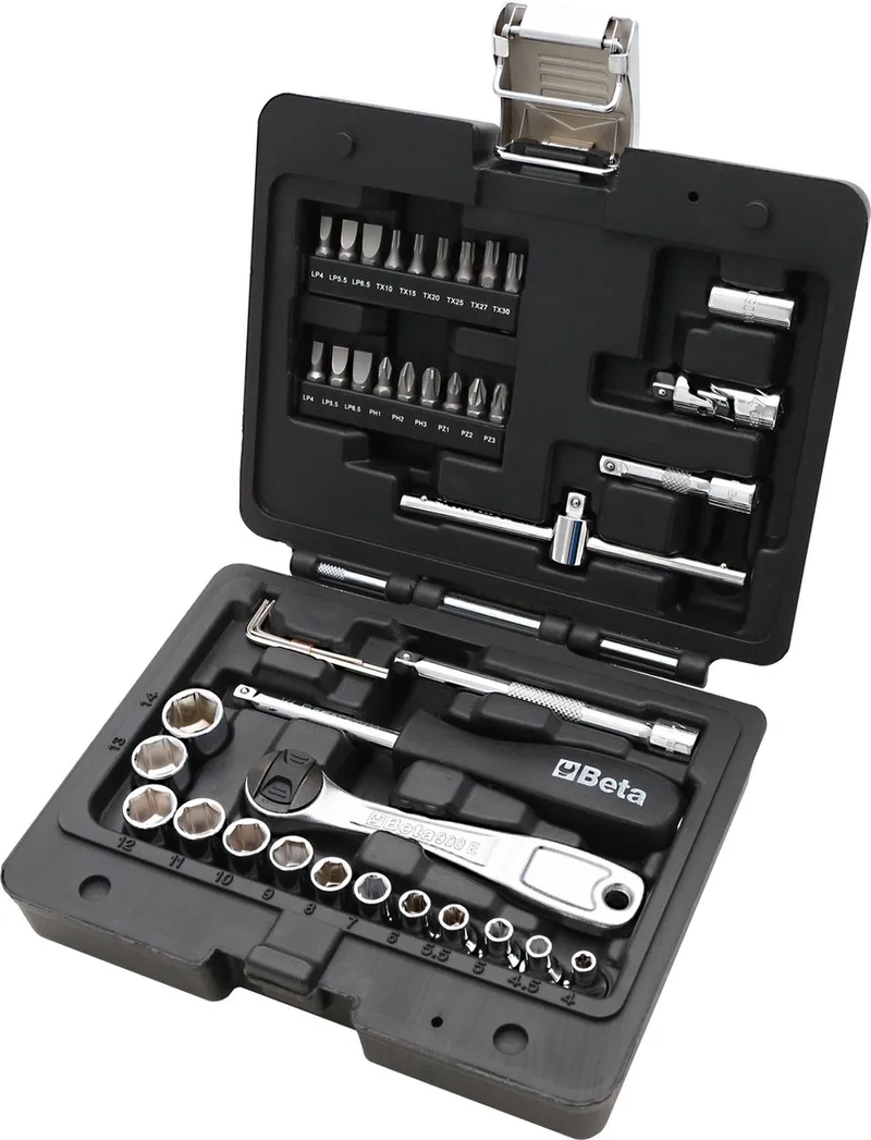 Dopsleutelset 42-delig - Compact - Duurzaam - Voor Professioneel en DIY Gebruik by Beta, Black – product image