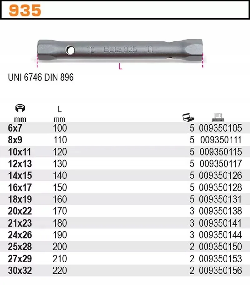 Dubbele pijpsleutel 8x9mm by Beta – product image