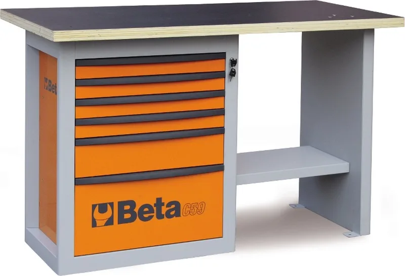 Endurance werkbank met een ladenblok met zes laden, korte uitvoering C59C-R de Beta – image du produit