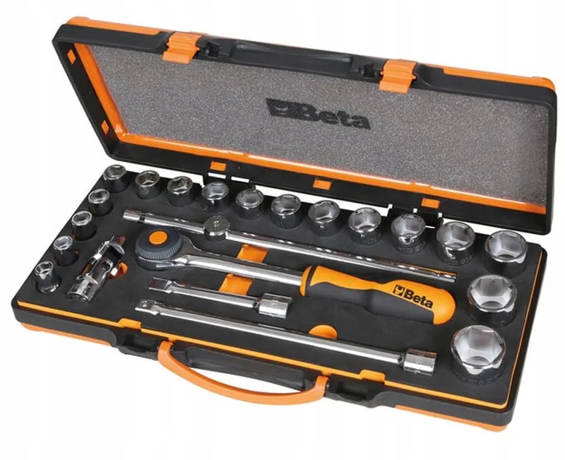 Gereedschapset 17-delige Dopbits 1/2" met Accessoires in Metalen Koffer von Beta – Produktbild