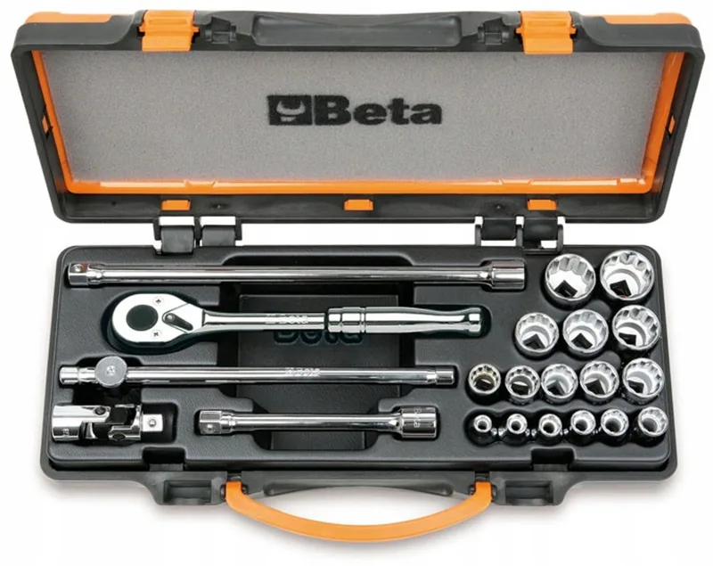 Gereedschapset 21-delig 3/8"-1.1/4" Inbussleutels Metaalkoffer von Beta, Orange – Produktbild