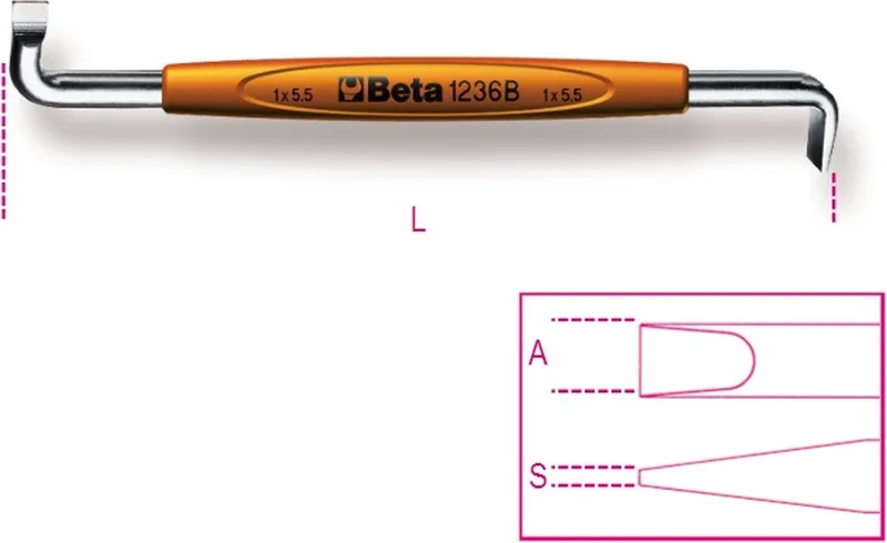 Haakse schroevendraaiers voor sleufschroeven 1236B 0,8X4 by Beta – product image