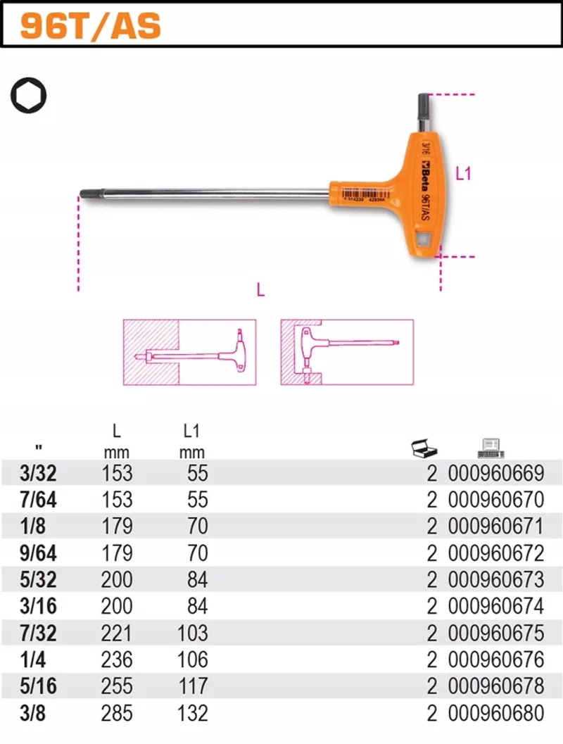 Inbussleutel 7/32" - Professioneel Gereedschap by Beta – product image